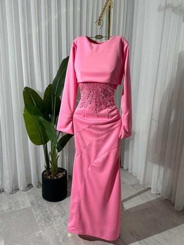 فستان نسائي سهره قماش مخمل كوري