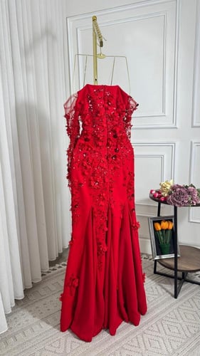 فستان نسائي سهره قماش باربي شيفون جورجيت