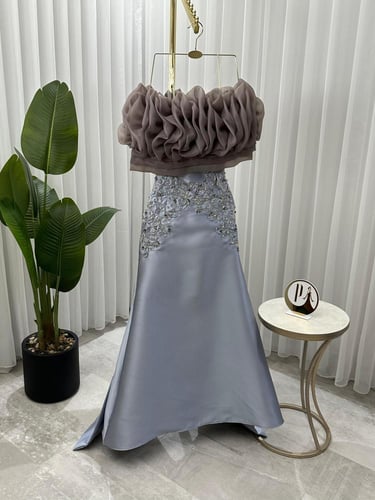 فستان نسائي سهره قماش ميكادو