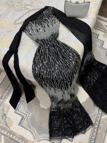 فستان نسائي قماش شك خرز الأصلي