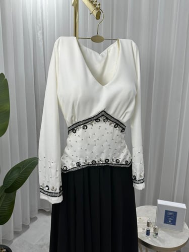 فستان نسائي سهره قماش باربي مع جورجيت