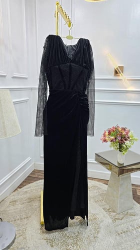 فستان نسائي سهره قماش مخمل كوري