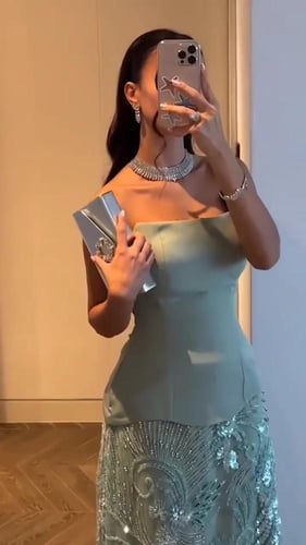 فستان نسائي سهره خامة باربي مع تل