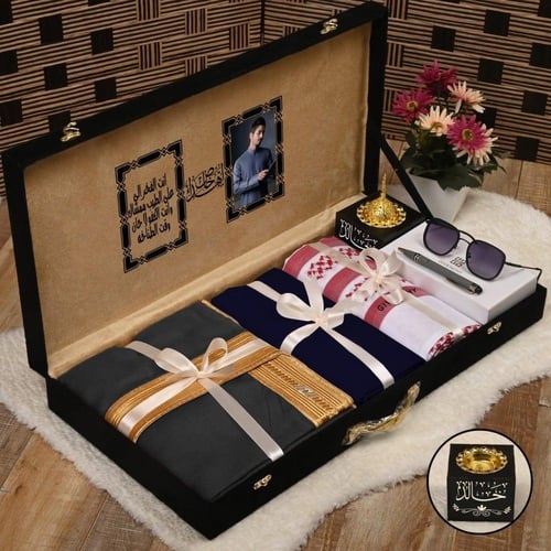 طقم وبوكس رجالي ملكي صيفي قماش ماركة ديور مع توابع...