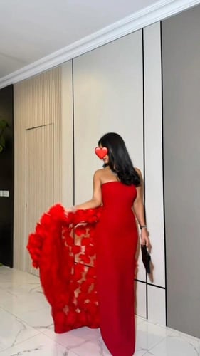 فستان سهرة قماش باربي مع تل