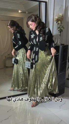 فستان نسائي سهره قماش كرنكل مع كريب باربي