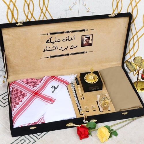 طقم وبكس ملكي رجالي شتوي قماش شتوي مع ملحقات