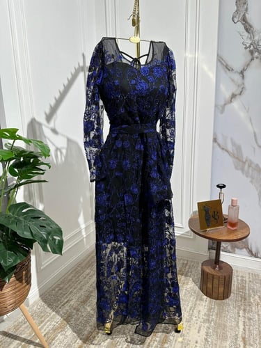 فستان نسائي سهره قماش كمبيوتر كبس