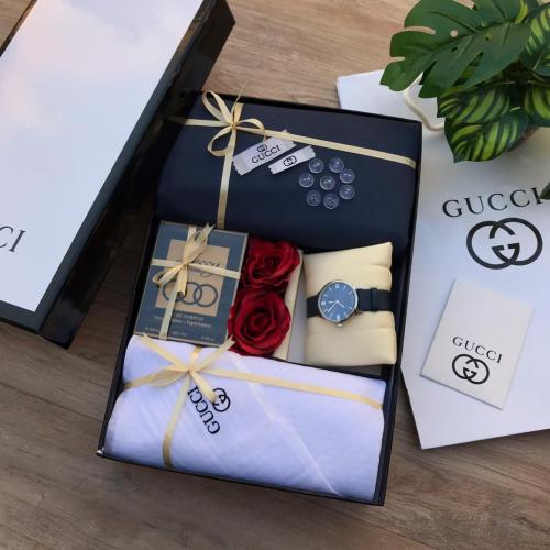 طقم وبوكس رجالي قماش ماركة ديور مع توابع الماركة