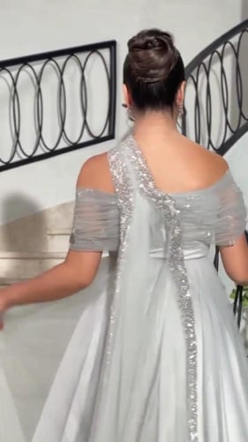 فساتين حوامل للعيد قماش تل مع تفته