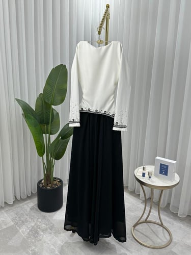 فستان نسائي سهره قماش باربي مع جورجيت