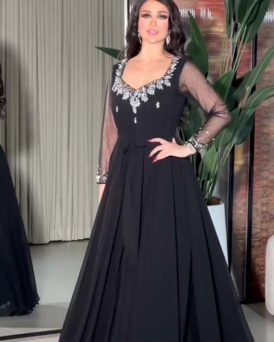 فستان نسائي سهره قماش شيفون جورجيت