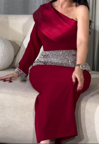 فستان نسائي سهره قماش لكرا مع ميكادو