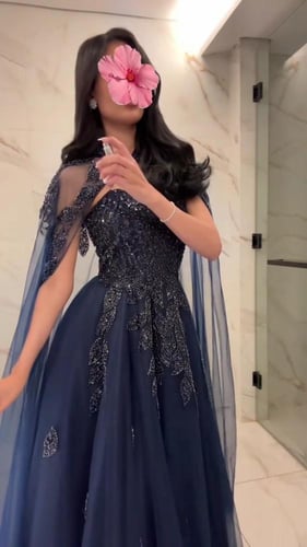 فستان سهرة قماش تل