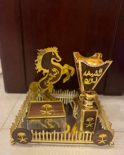 طقم مباخر ملكي رخام مضغوط اكريلك بالاسم