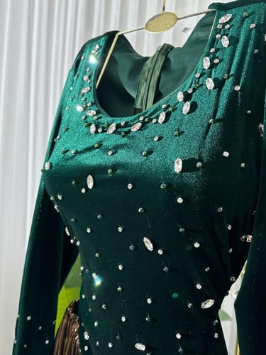 فستان نسائي سهره قماش مخمل كوري