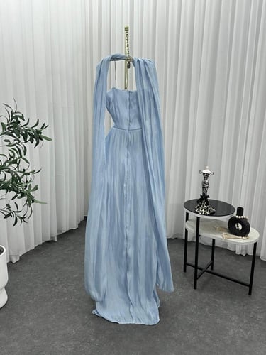 فستان سهرة قماش كرنكل