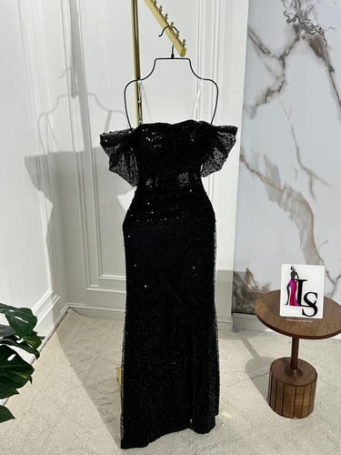 فستان سهرة قماش كردانة مبطن تفته ستريتش