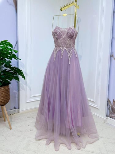 فستان نسائي خامة تل سهرة خرز لمعاع في الصديرية