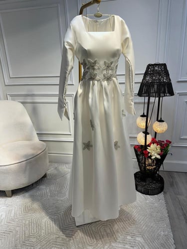 فستان نسائي سهره قماش ميكادو