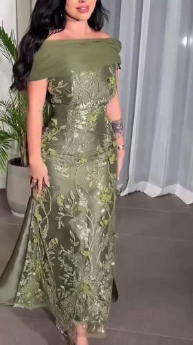فستان نسائي سهره قماش ميكادو
