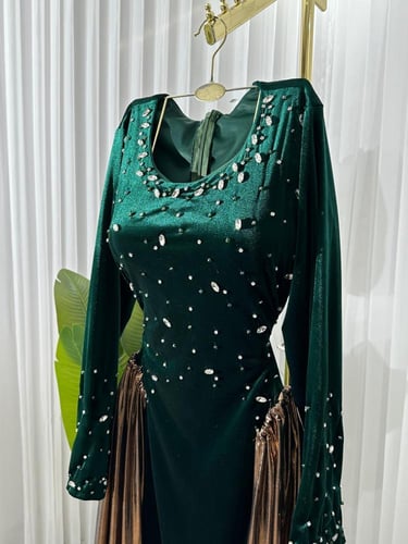 فستان نسائي سهره قماش مخمل كوري