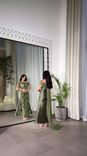 فستان نسائي سهره قماش ميكادو