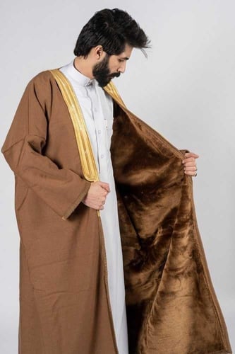 بشت رجالي شتوي ملكي فاخر مع فرو وبر