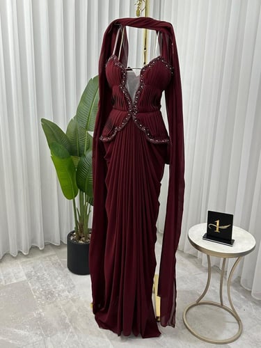 فستان نسائي سهره قماش شيفون جورجيت