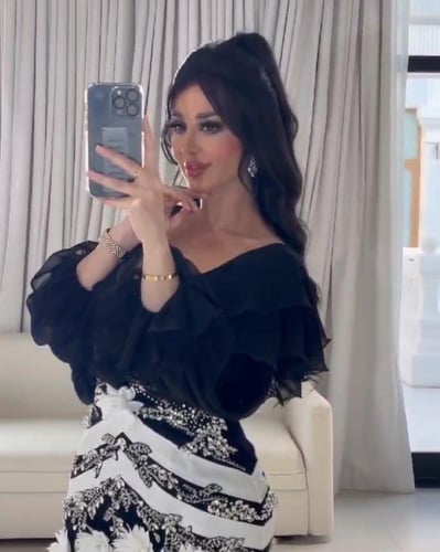 فستان نسائي سهره قماش باربي مع شيفون