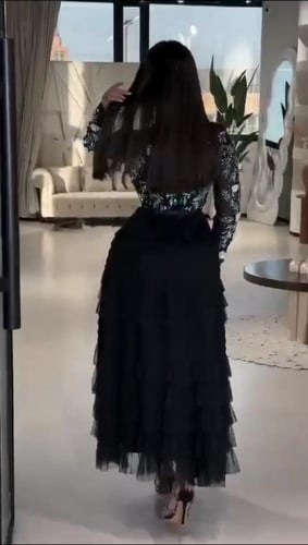 فستان نسائي سهره خامة باربي مع تل طبقات