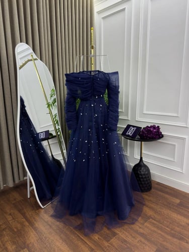 فستان سهرة قماش تل