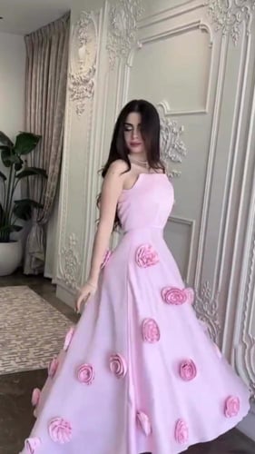 فستان نسائي سهره خامة باربي مع كريب