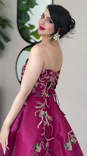 فستان سهرة قماش اورجنزا