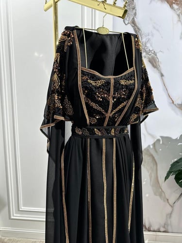 فستان نسائي سهره قماش باربي مع شيفون