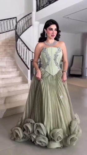 فستان نسائي سهره قماش اورجنزا مع باربي