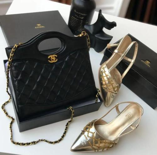 كعب وشنطه شانل كعب وشنط CHANEL مع توابع الماركة