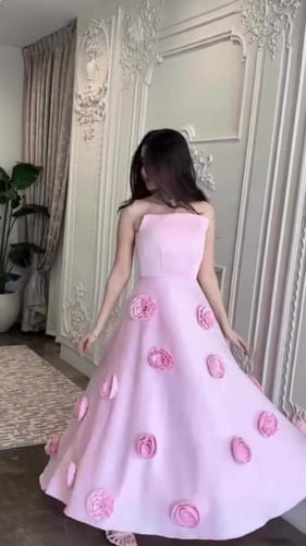 فستان نسائي سهره خامة باربي مع كريب