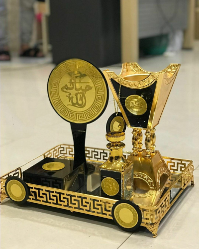 طقم مباخر ملكي رخام مضغوط اكريلك بالاسم