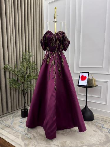 فستان سهرة قماش ميكادو