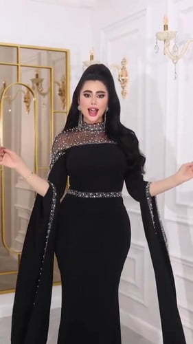 فستان نسائي سهره خامة باربي مع تل مع فصوص