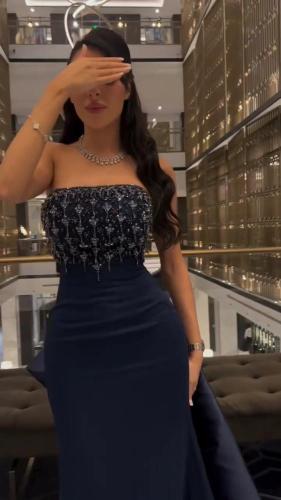 فستان نسائي سهره قماش باربي مع ميكادو