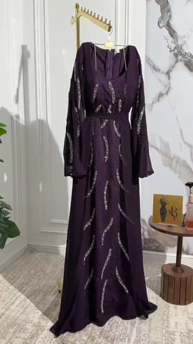 فساتين نسائي قماش باربي مع شيفون