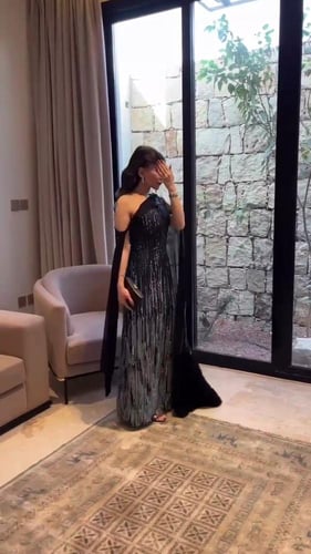 فستان نسائي قماش شك خرز الأصلي