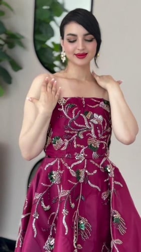 فستان سهرة قماش اورجنزا