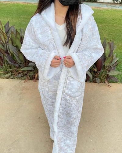 فروة شاموة من الداخل فرو نسائي مع كلفة سدو