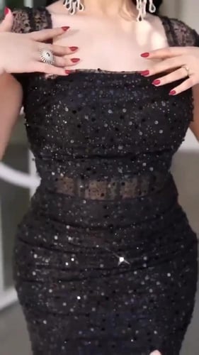 فستان سهرة قماش كردانة مبطن تفته ستريتش