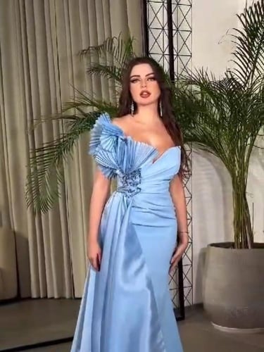 فستان نسائي سهره قماش ميكادو