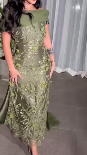فستان نسائي سهره قماش ميكادو