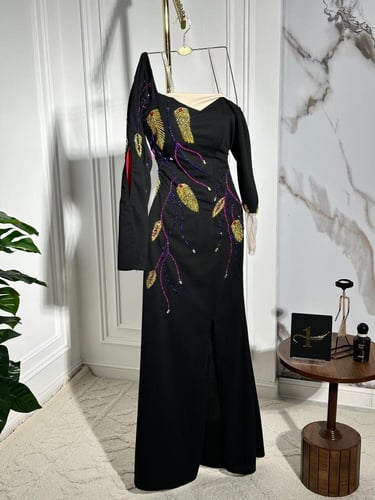 فستان نسائي سهره قماش كريب ستريتش